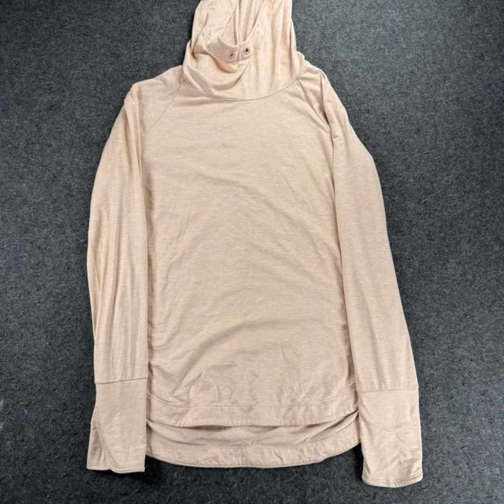 Athleta‎ Hooded Tunic Top Small Long Sleeve Thumb Holes Athleisure Blush